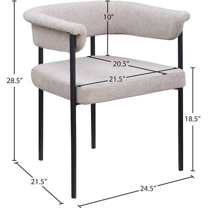Malin Taupe Linen Textured Fabric Dining Chair, Set of 2