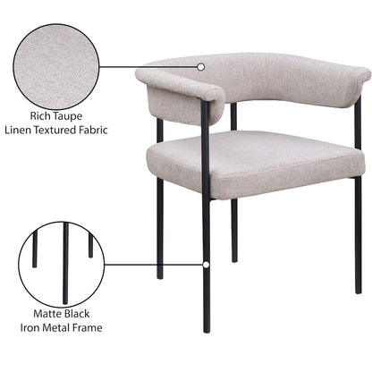Malin Taupe Linen Textured Fabric Dining Chair, Set of 2