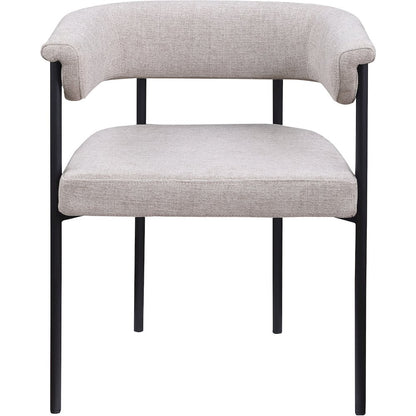 Malin Taupe Linen Textured Fabric Dining Chair, Set of 2