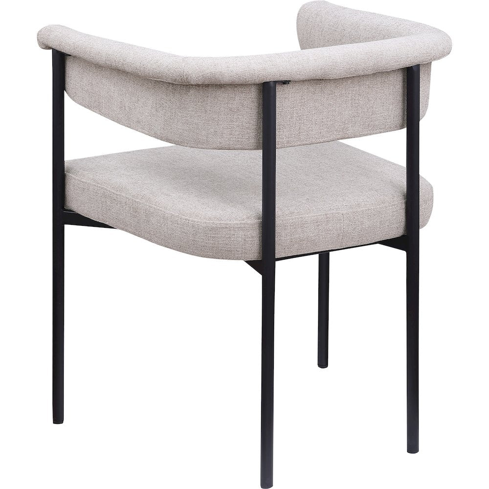 Malin Taupe Linen Textured Fabric Dining Chair, Set of 2