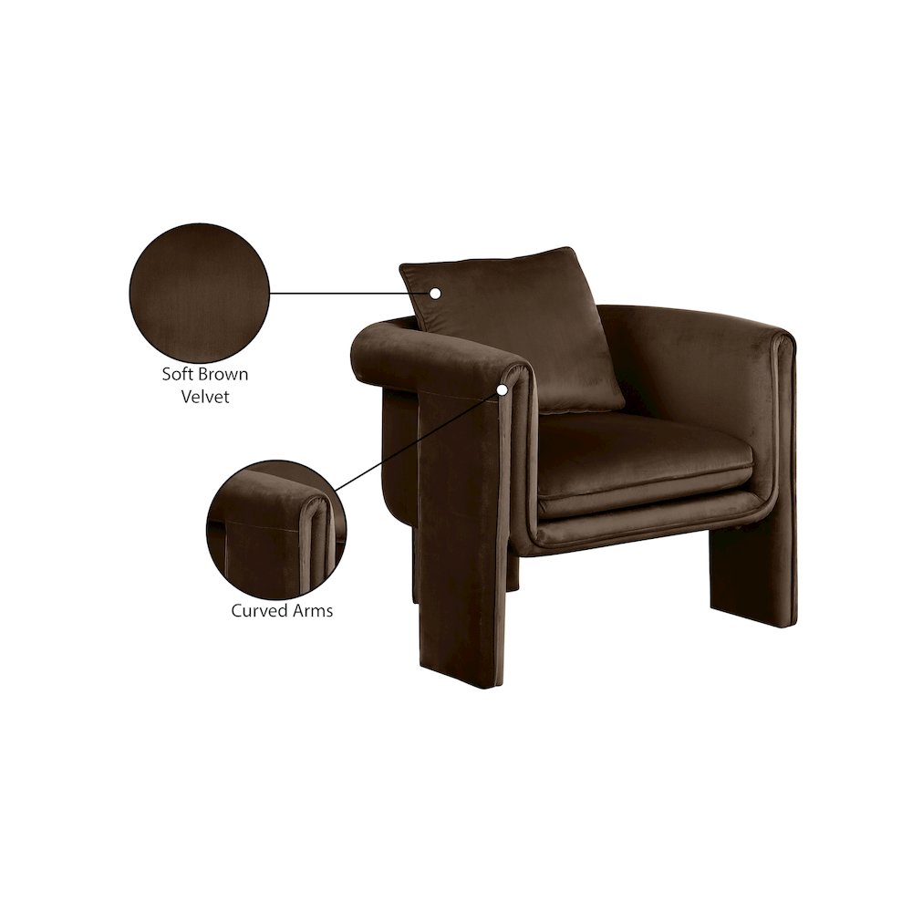 Sloan Brown Velvet Accent Chair