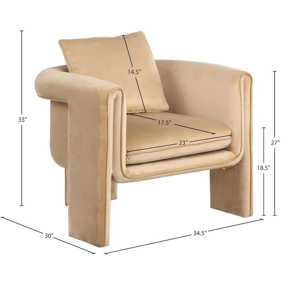 Sloan Camel Velvet Accent Chair