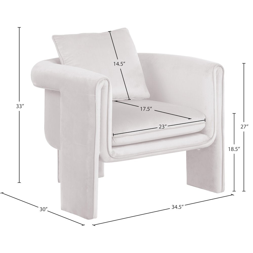 Sloan Cream Velvet Accent Chair