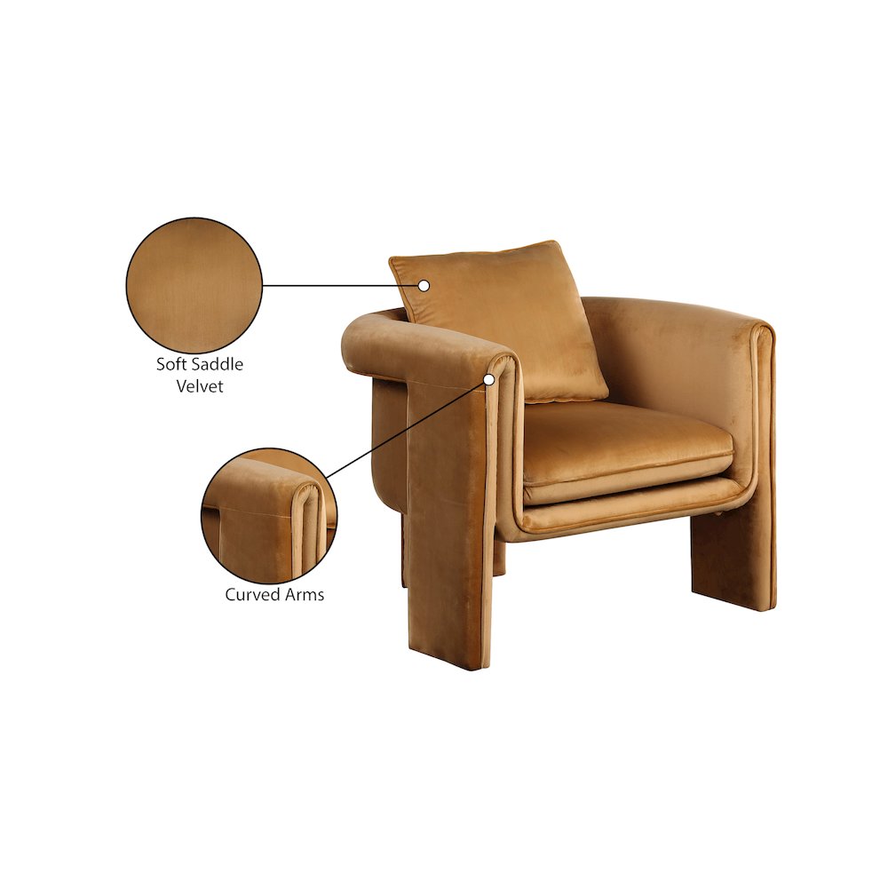 Sloan Saddle Velvet Accent Chair