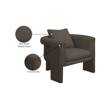 Stylus Brown Boucle Fabric Accent Chair