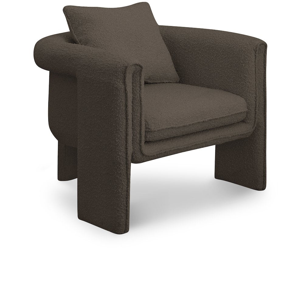 Stylus Brown Boucle Fabric Accent Chair