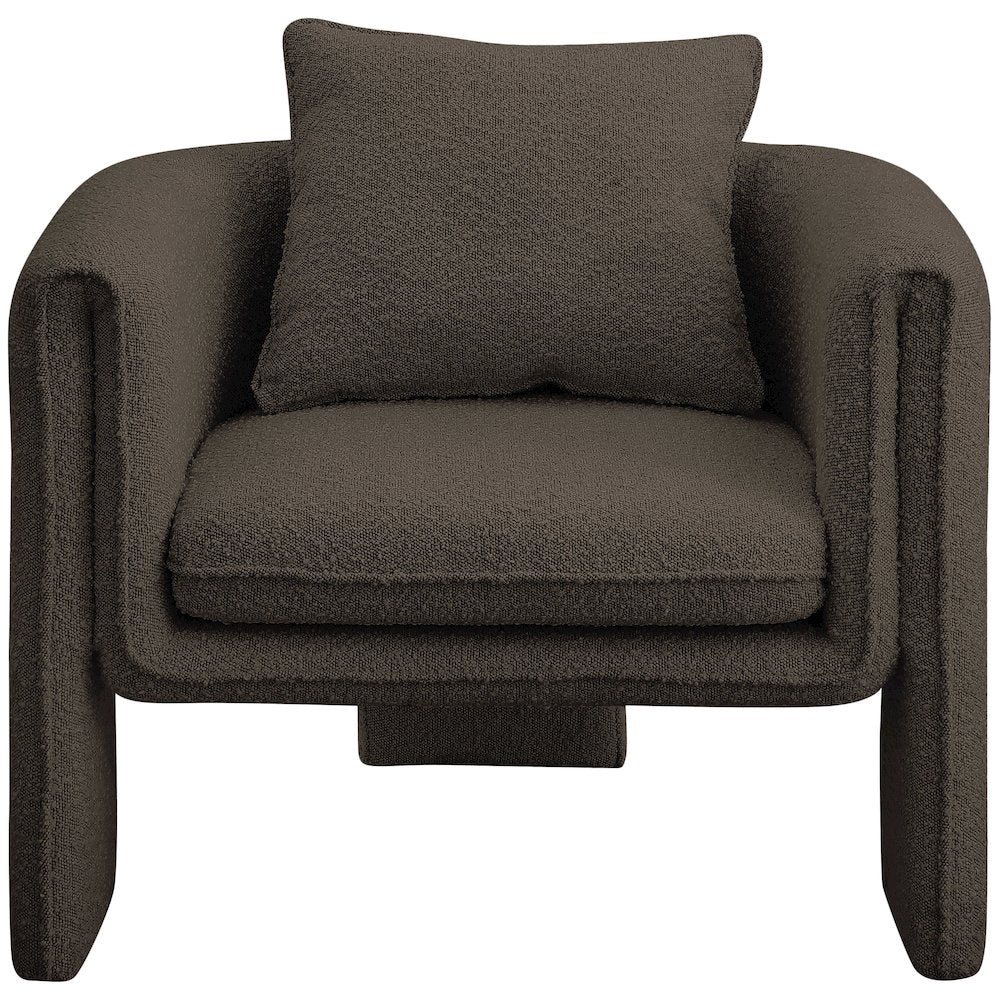 Stylus Brown Boucle Fabric Accent Chair