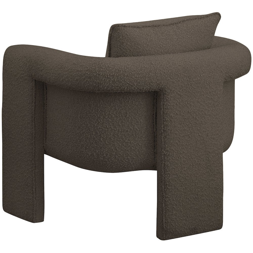 Stylus Brown Boucle Fabric Accent Chair