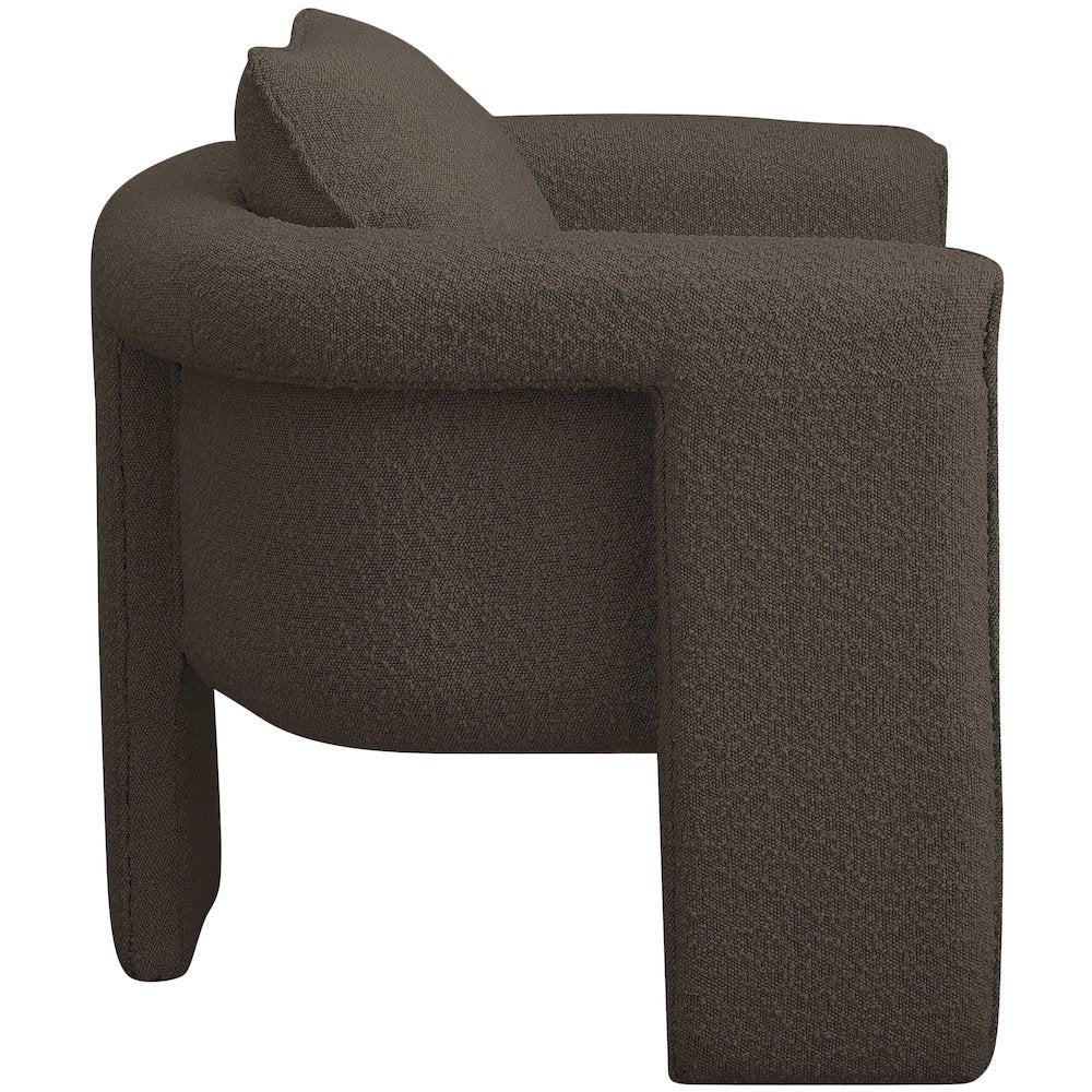 Stylus Brown Boucle Fabric Accent Chair