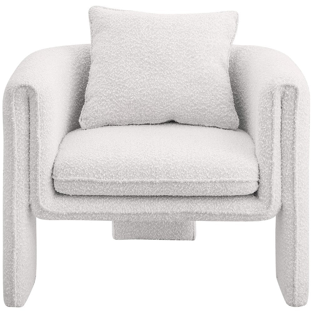 Stylus Cream Boucle Fabric Accent Chair