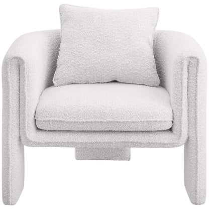 Stylus Cream Boucle Fabric Accent Chair