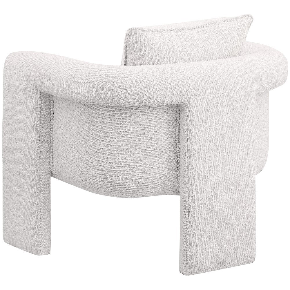 Stylus Cream Boucle Fabric Accent Chair
