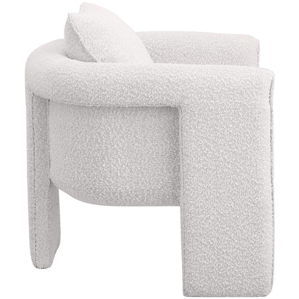 Stylus Cream Boucle Fabric Accent Chair