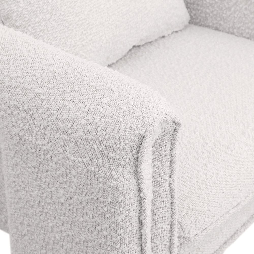 Stylus Cream Boucle Fabric Accent Chair