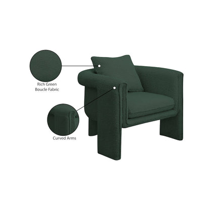 Stylus Green Boucle Fabric Accent Chair