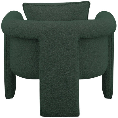 Stylus Green Boucle Fabric Accent Chair