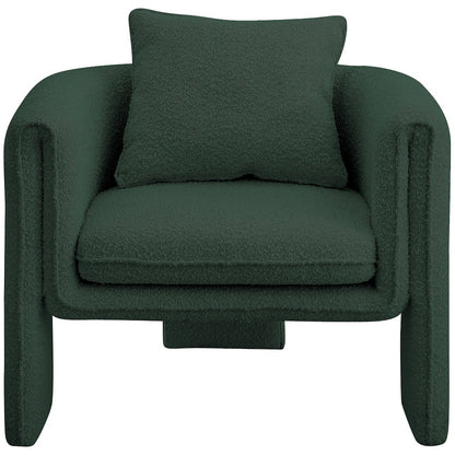 Stylus Green Boucle Fabric Accent Chair