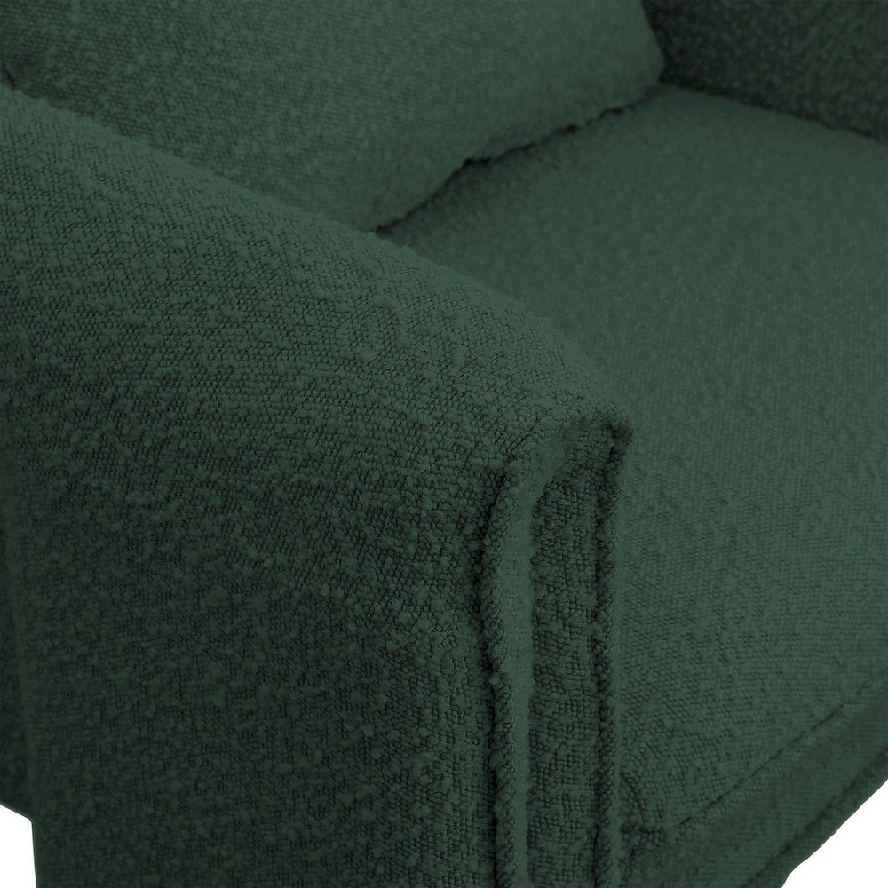 Stylus Green Boucle Fabric Accent Chair