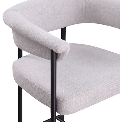 Malin Grey Linen Textured Fabric Counter Stool, Set of 2