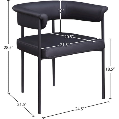 Malin Black Vegan Leather Dining Chair, Set of 2