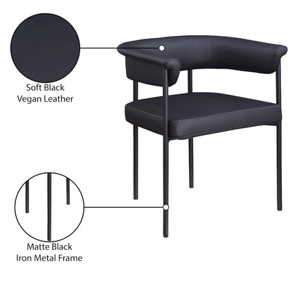 Malin Black Vegan Leather Dining Chair, Set of 2