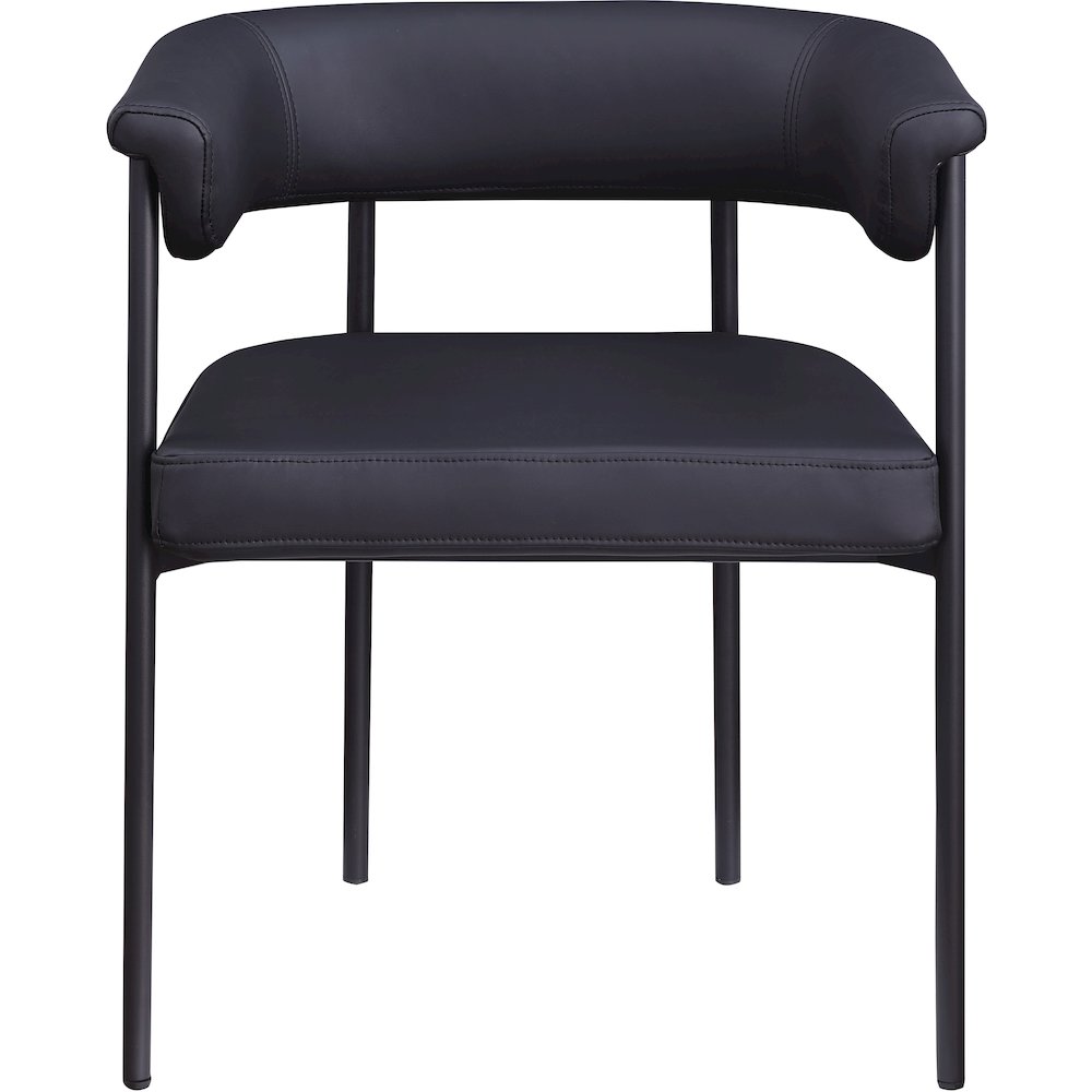 Malin Black Vegan Leather Dining Chair, Set of 2