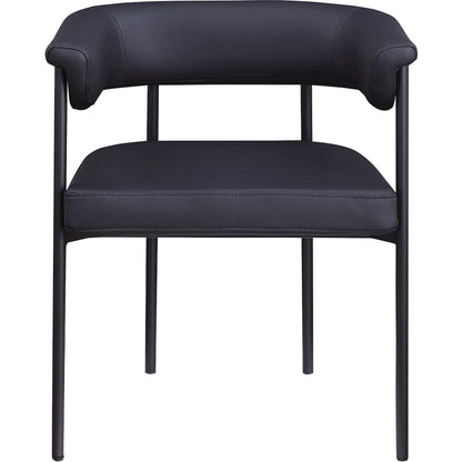 Malin Black Vegan Leather Dining Chair, Set of 2