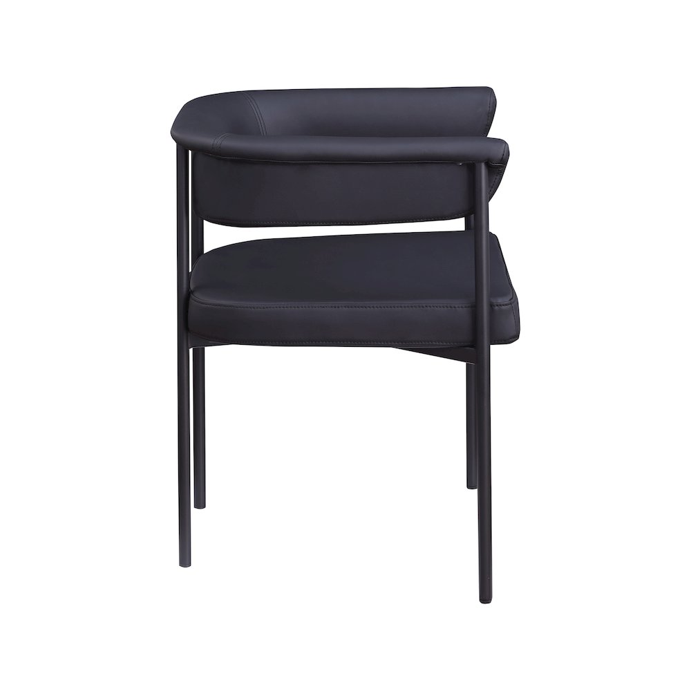 Malin Black Vegan Leather Dining Chair, Set of 2