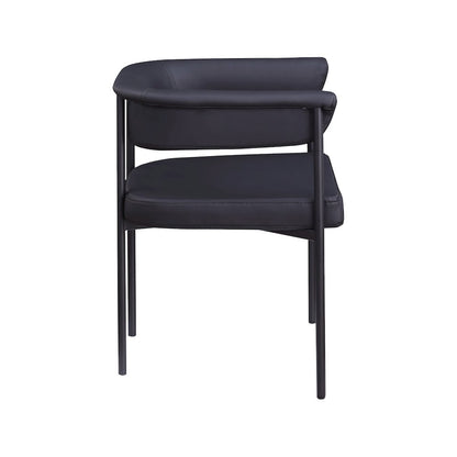 Malin Black Vegan Leather Dining Chair, Set of 2