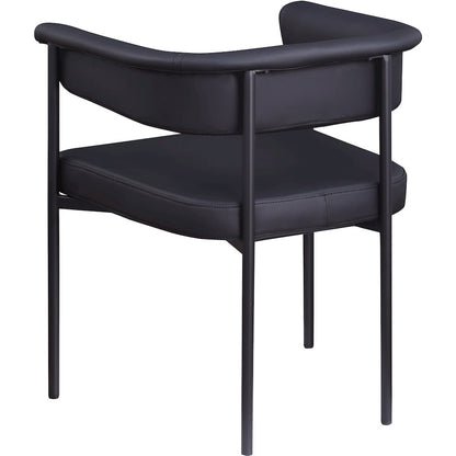 Malin Black Vegan Leather Dining Chair, Set of 2