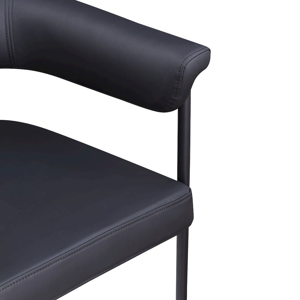 Malin Black Vegan Leather Dining Chair, Set of 2