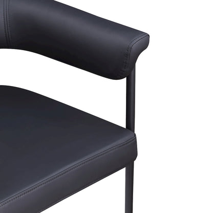 Malin Black Vegan Leather Dining Chair, Set of 2