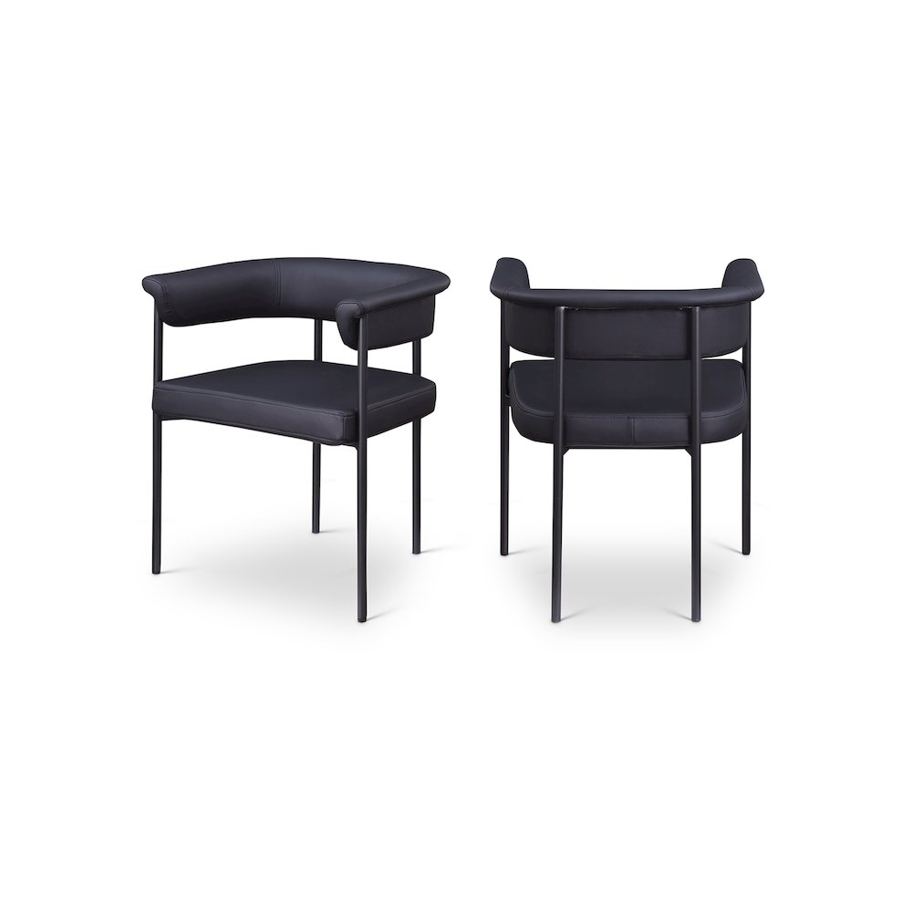 Malin Black Vegan Leather Dining Chair, Set of 2