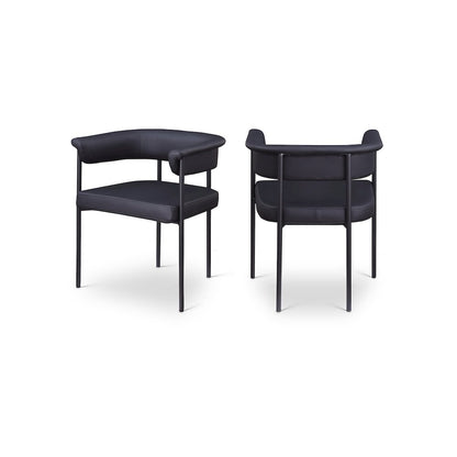 Malin Black Vegan Leather Dining Chair, Set of 2