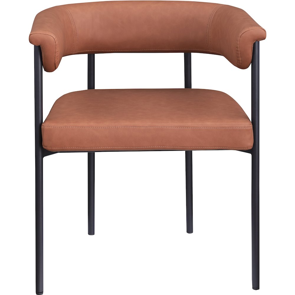 Malin Cognac Vegan Leather Dining Chair, Set of 2