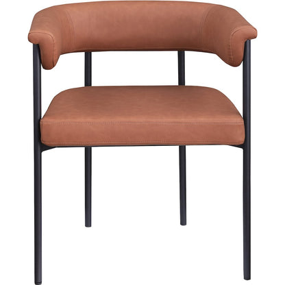 Malin Cognac Vegan Leather Dining Chair, Set of 2