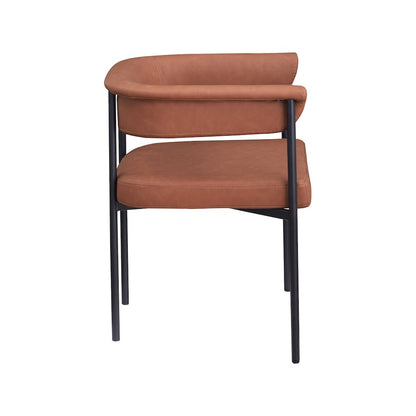 Malin Cognac Vegan Leather Dining Chair, Set of 2