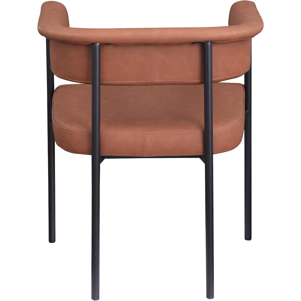 Malin Cognac Vegan Leather Dining Chair, Set of 2