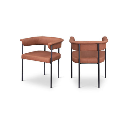 Malin Cognac Vegan Leather Dining Chair, Set of 2