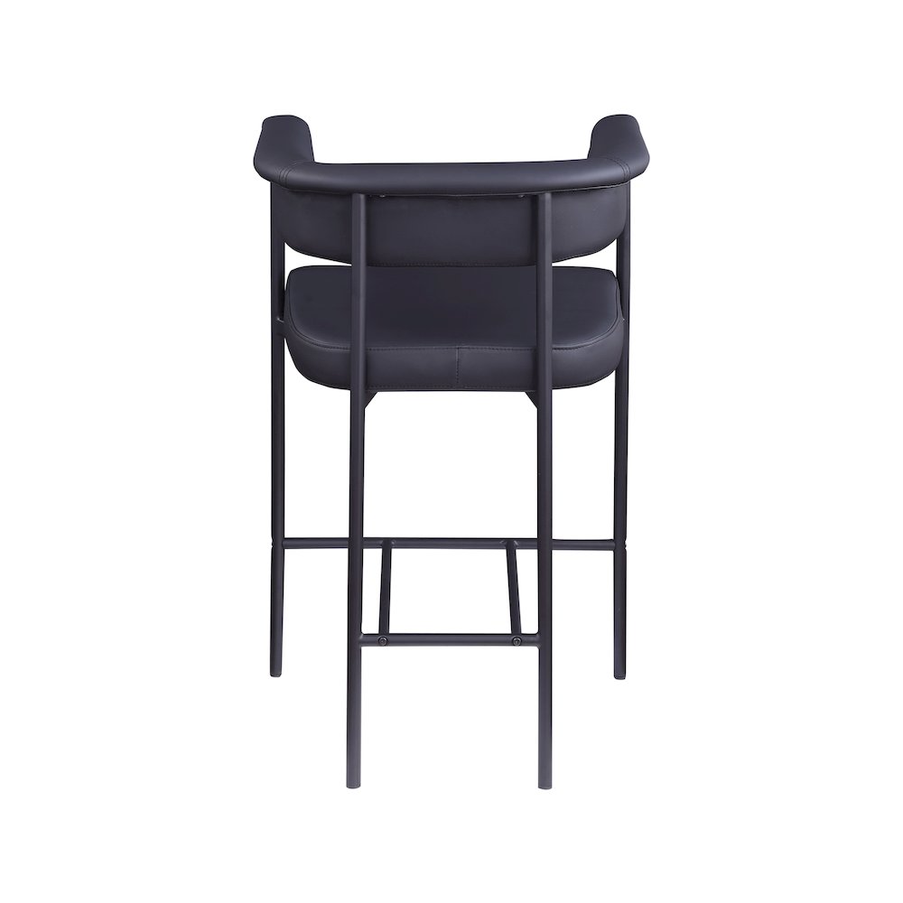 Malin Black Vegan Leather Counter Stool, Set of 2