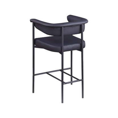 Malin Black Vegan Leather Counter Stool, Set of 2