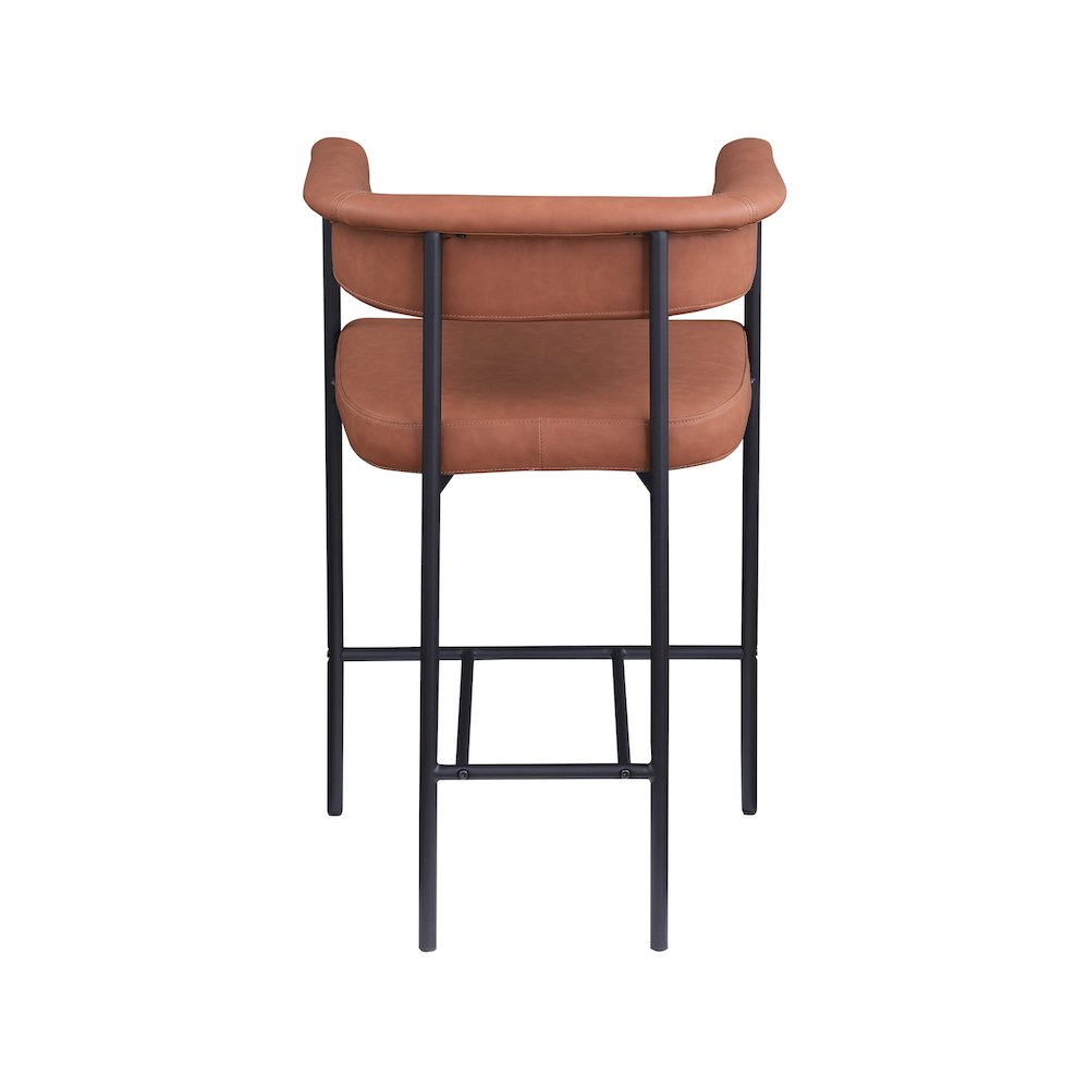 Malin Cognac Vegan Leather Counter Stool, Set of 2