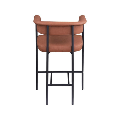 Malin Cognac Vegan Leather Counter Stool, Set of 2