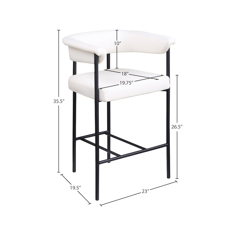 Malin Cream Vegan Leather Counter Stool, Set of 2