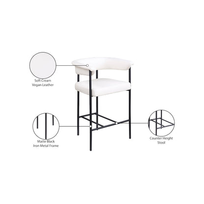 Malin Cream Vegan Leather Counter Stool, Set of 2