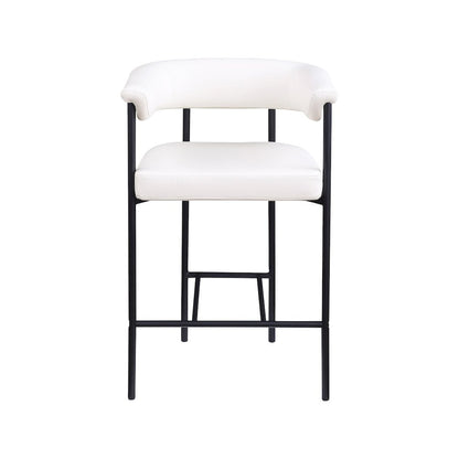 Malin Cream Vegan Leather Counter Stool, Set of 2