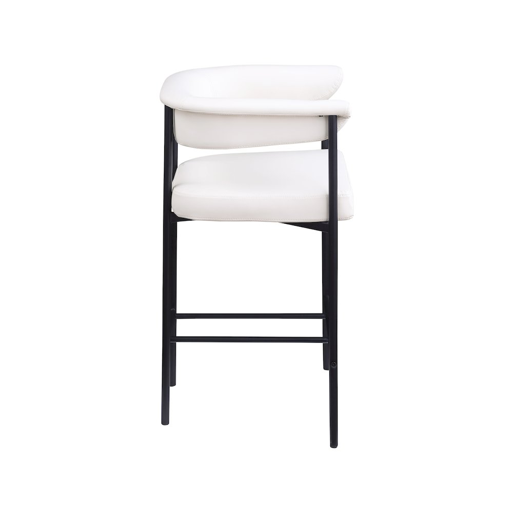 Malin Cream Vegan Leather Counter Stool, Set of 2