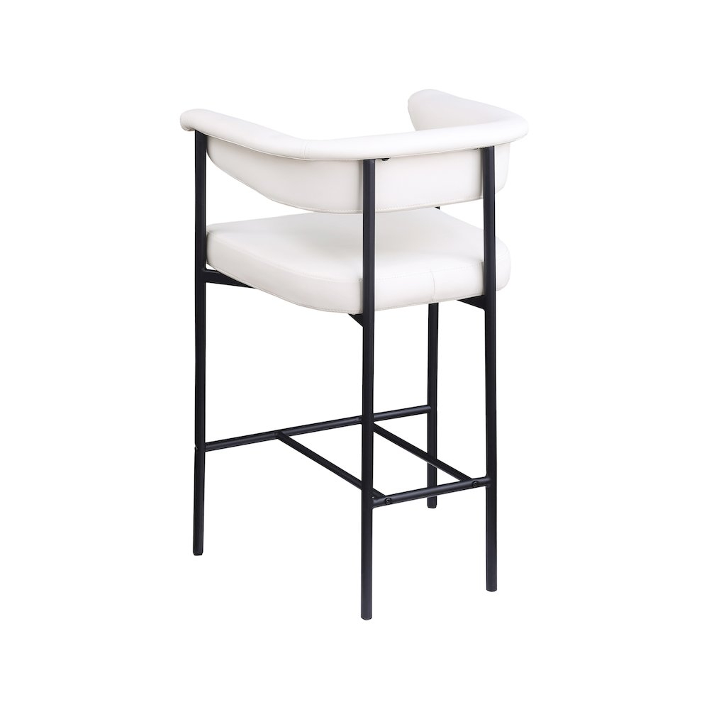Malin Cream Vegan Leather Counter Stool, Set of 2
