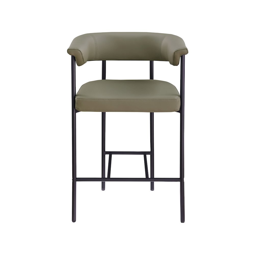 Malin Olive Vegan Leather Counter Stool, Set of 2