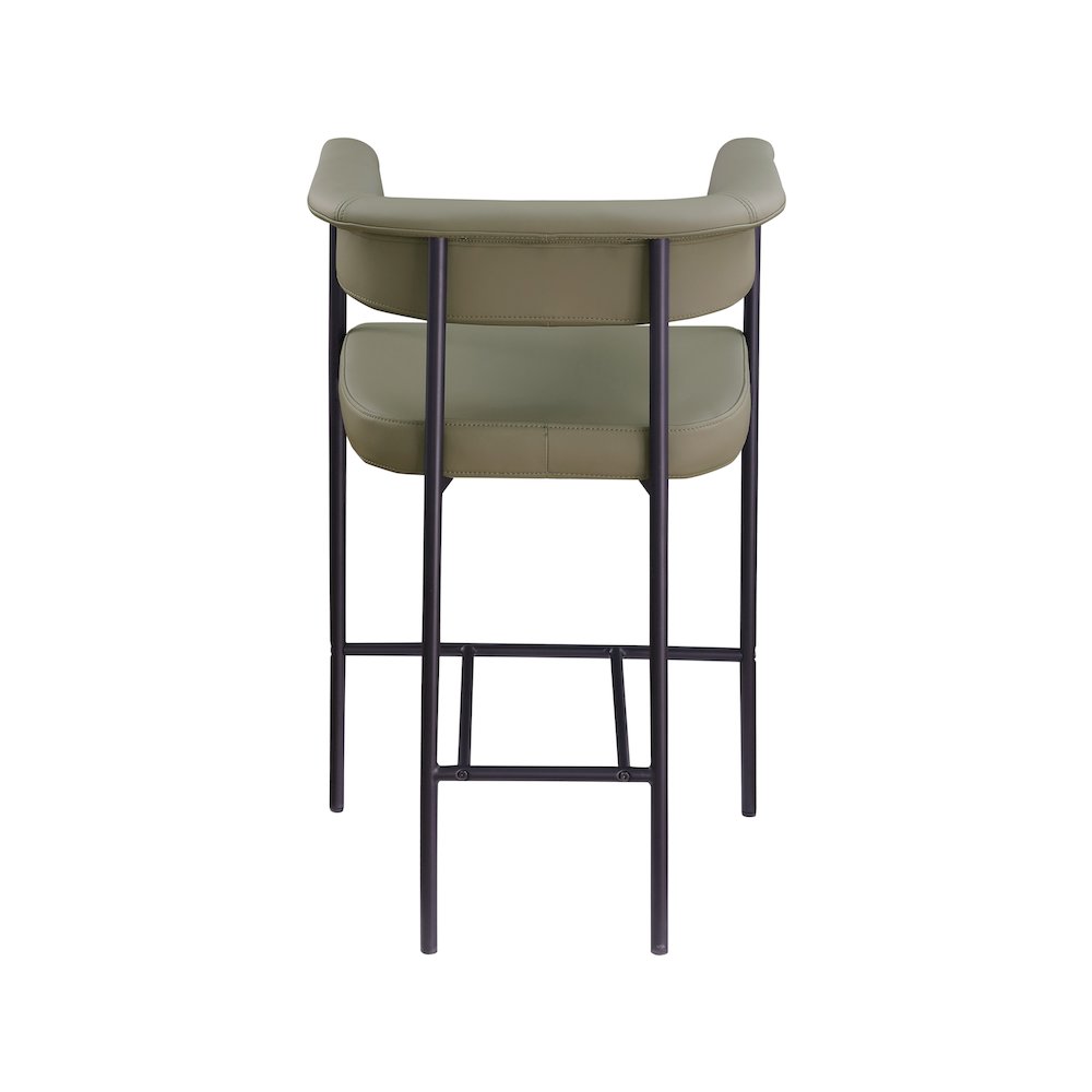 Malin Olive Vegan Leather Counter Stool, Set of 2